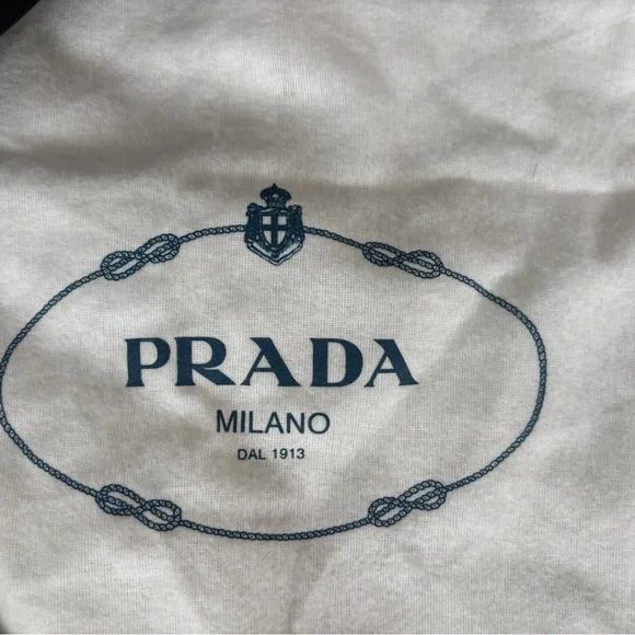 Prada Navy Re-Nylon Embroidered Logo Tote Bag - Picture 6 of 7